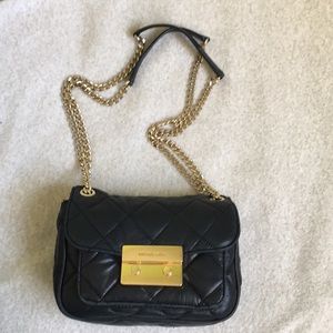 Michael Kors black quilted leather purse
